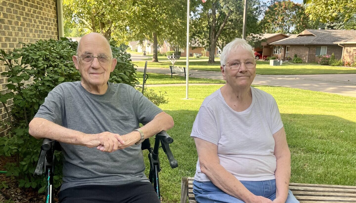 Jack and Deb B., residents at Kansas Christian Home in Newton, Kansas, enjoying retirement living at this CCRC.